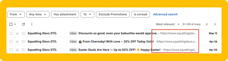 B2B newsletter shown without inbox preview text