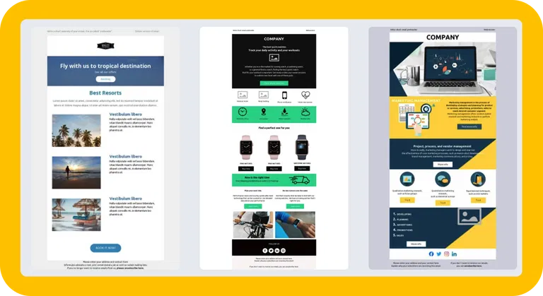 Gallery of B2B newsletter templates available in Topol
