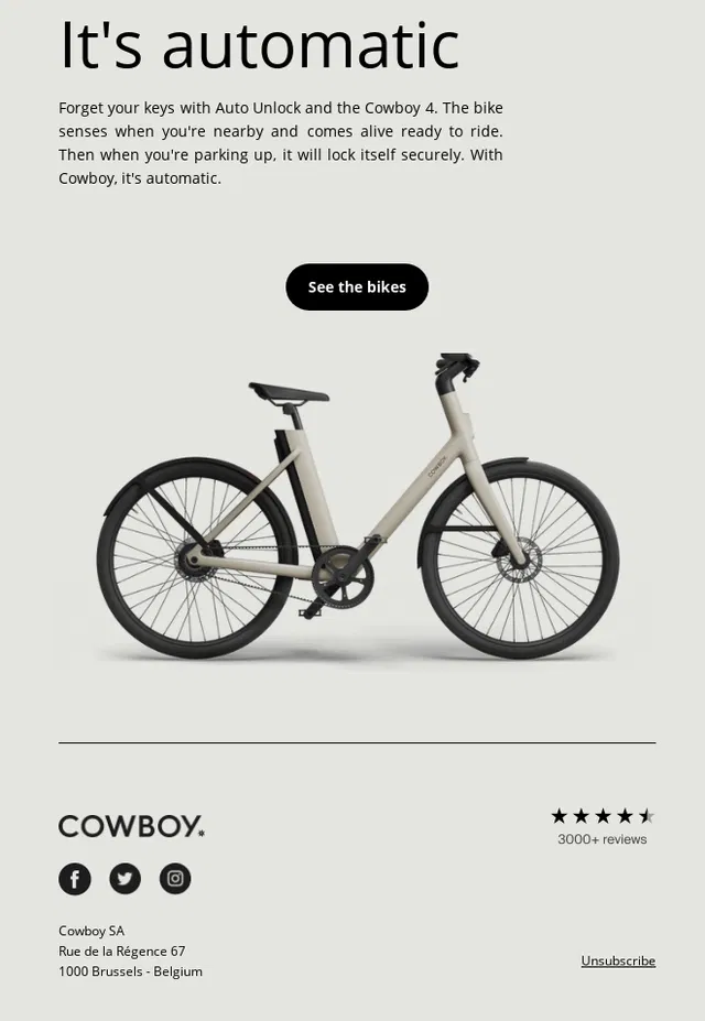 Cowboy example of Minimalist Email Design Example of Minimalist Email Design by brand Cowboy