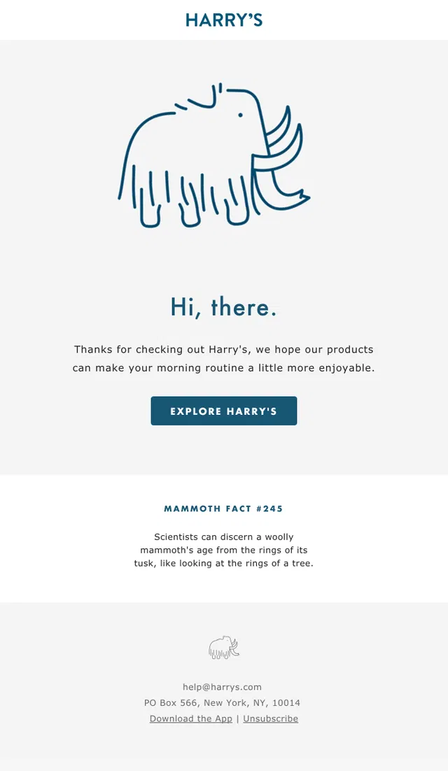 Harrys example of Minimalist Email Design Example of Minimalist Email Design by brand Harrys