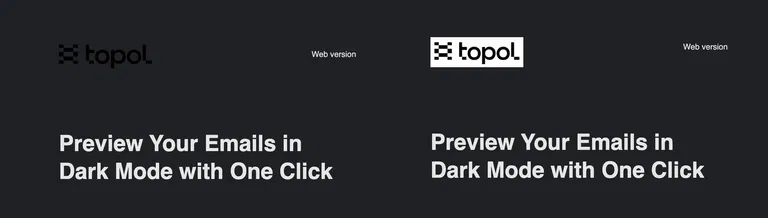 Example of an email rendered correctly in dark mode