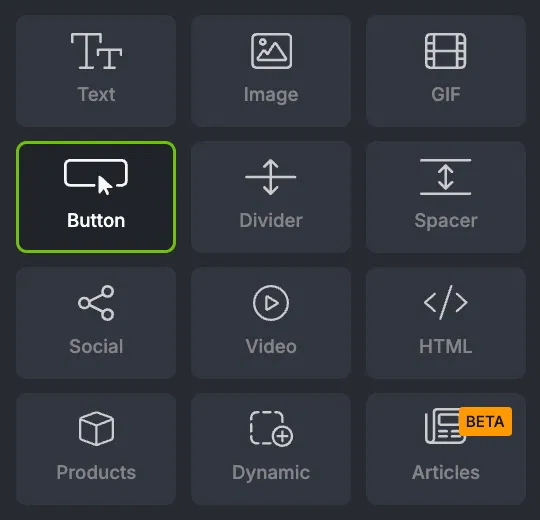 Button block in Topol's email editor
