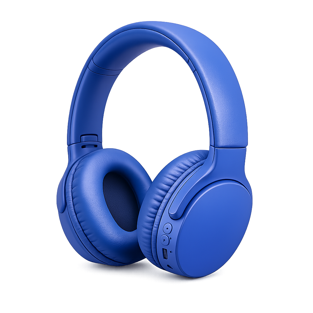 Blue over-ear headphones product block