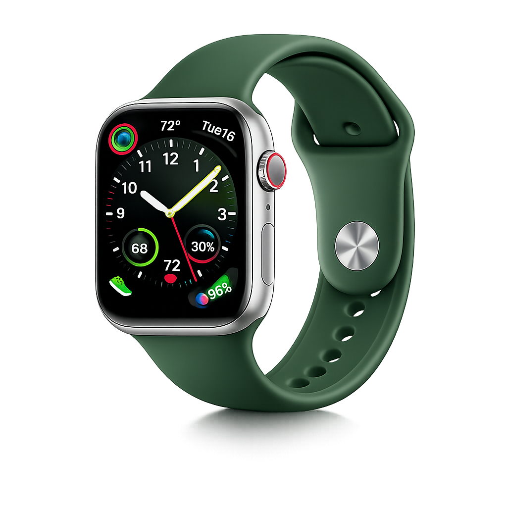 Green smartwatch product block